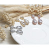 Boucles d'oreilles mariage KELLY, argent, or, or rose, oxyde de zirconium