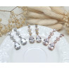 Bridal earrings SHIRLEY, silver, rose gold, cubic zirconia