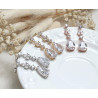 Bridal earrings SHIRLEY, silver, rose gold, cubic zirconia