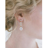 Bridal earrings SHIRLEY, silver, rose gold, cubic zirconia