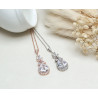 Collier mariage MARISSA argent, or rose, oxyde de zirconium
