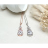 Bridal pendant neckace MARISSA, silver, rose gold, cubic zirconia