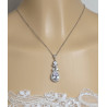 Bridal pendant neckace MARISSA, silver, rose gold, cubic zirconia
