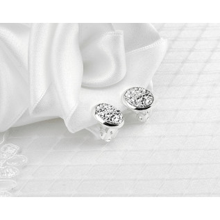 Bridal earrings ILANA on clips, silver, for non-pierced ears