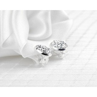 Bridal earrings ILANA on clips, silver, for non-pierced ears