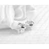 Bridal earrings ILANA on clips, silver, for non-pierced ears