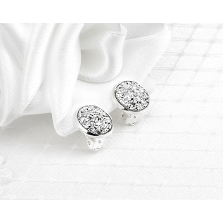Bridal earrings ILANA on clips, silver, for non-pierced ears