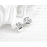 Bridal earrings ILANA on clips, silver, for non-pierced ears