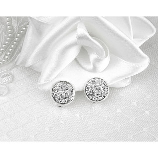 Bridal earrings ILANA on clips, silver, for non-pierced ears