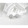 Bridal earrings ILANA on clips, silver, for non-pierced ears