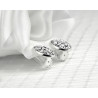 Bridal earrings ILANA on clips, silver, for non-pierced ears