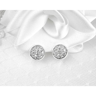 Bridal earrings ILANA on clips, silver, for non-pierced ears