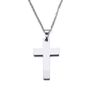 Christian cross pendant necklace silver stainless steel woman man jewelry girl jewelry religeous christian necklace