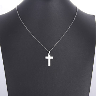Christian cross pendant necklace silver stainless steel woman man jewelry girl jewelry religeous christian necklace