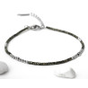 Chartreuse green Miyuki beads stainless steel bracelet, Japanese beads, glass beads, marbled miyuki beads, gift idea
