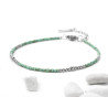 Chartreuse green Miyuki beads stainless steel bracelet, Japanese beads, glass beads, marbled miyuki beads, gift idea