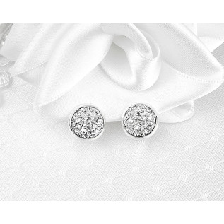 Bridal earrings ILANA on clips, silver, for non-pierced ears