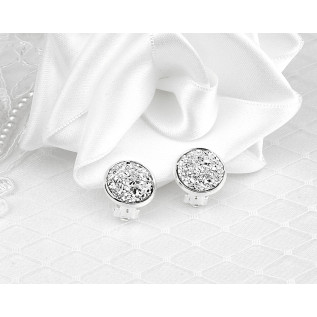 Bridal earrings ILANA on clips, silver, for non-pierced ears
