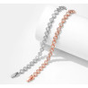Bracelet mariage BELINDA, argent, or rose, oxyde de zirconium