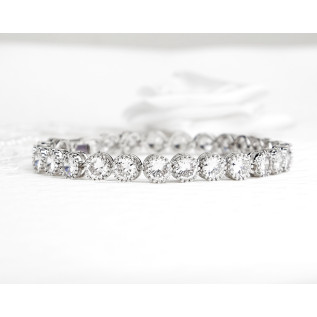 Bridal bracelet BELINDA, silver, rose gold, cubic zirconia
