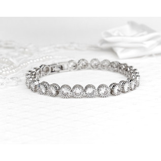 Bracelet mariage BELINDA, argent, or rose, oxyde de zirconium
