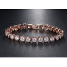 Bracelet mariage BELINDA, argent, or rose, oxyde de zirconium