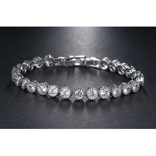 Bracelet mariage BELINDA, argent, or rose, oxyde de zirconium
