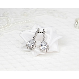 Bridal earrings ELENA, silver, gold, rose gold, cubic zirconia