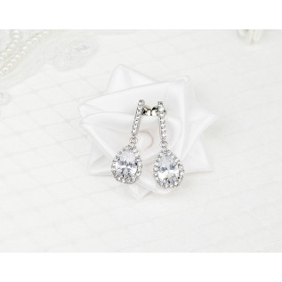 Bridal earrings ELENA, silver, gold, rose gold, cubic zirconia