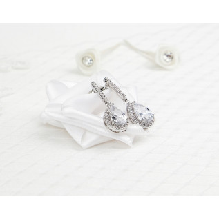 Bridal earrings ELENA, silver, gold, rose gold, cubic zirconia