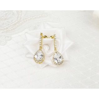 Bridal earrings ELENA, silver, gold, rose gold, cubic zirconia