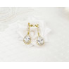 Bridal earrings ELENA, silver, gold, rose gold, cubic zirconia