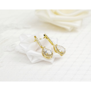 Bridal earrings ELENA, silver, gold, rose gold, cubic zirconia