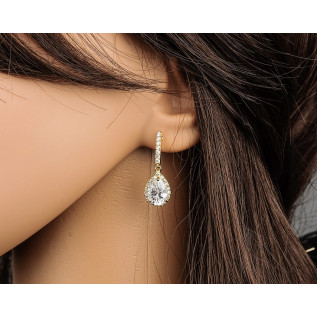 Bridal earrings ELENA, silver, gold, rose gold, cubic zirconia