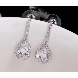 Bridal earrings ELENA, silver, gold, rose gold, cubic zirconia
