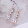 Boucles d'oreilles mariage SHIRLEY argent, or rose, oxyde de zirconium