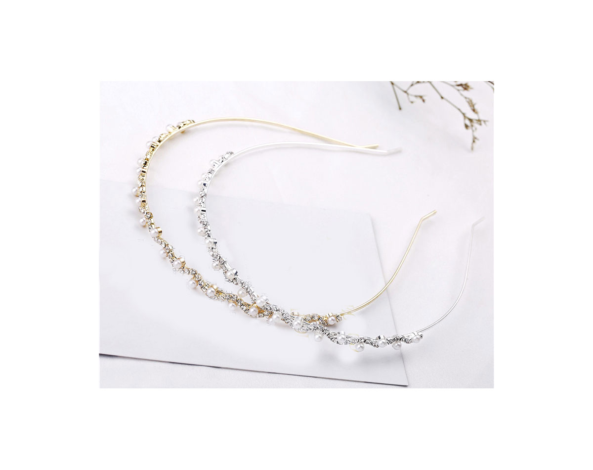Bridal headband NINA, crystals and pearls, woman or girl