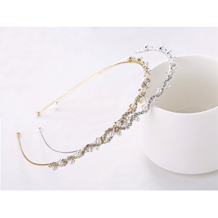 Bridal headband NINA, crystals and pearls, woman or girl