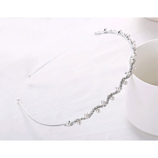 Bridal headband NINA, crystals and pearls, woman or girl