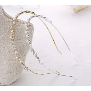 Bridal headband NINA, crystals and pearls, woman or girl