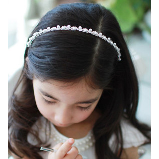 Bridal headband NINA, crystals and pearls, woman or girl