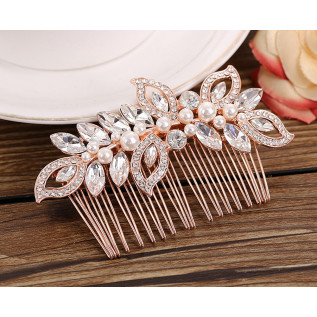 Bridal hair comb PENELOPE, crystals, pearls