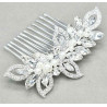 Bridal hair comb PENELOPE, crystals, pearls