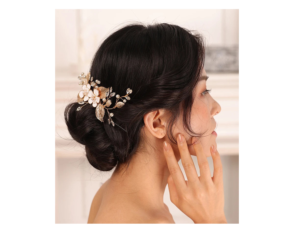 PEIGNE DE CHEVEUX MARIAGE CRISTAUX & PERLES VINTAGE CHIC MOONSTAR - – Mas Accessoires