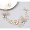 Bridal hair vine CAITLIN, pearls, leaves, crystals, silver, gold