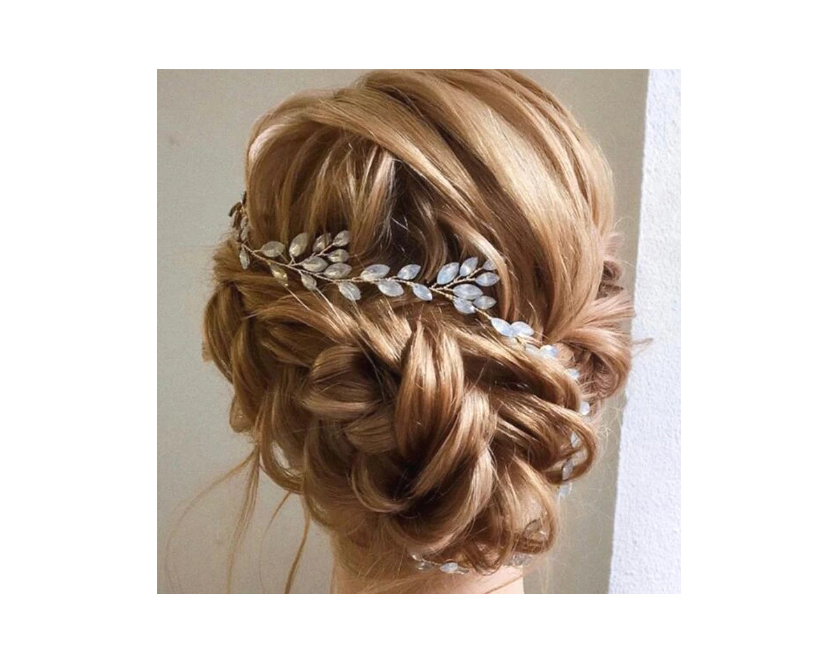 Bridal hairband LANA, crystals, silver, gold