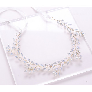 Bridal hairband LANA, crystals, silver, gold
