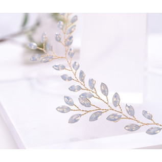 Bridal hairband LANA, crystals, silver, gold