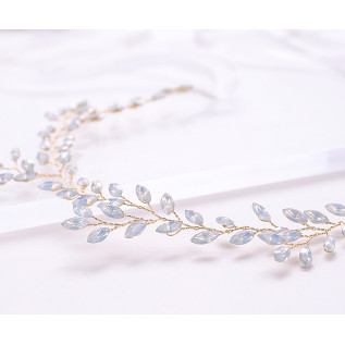 Bridal hairband LANA, crystals, silver, gold